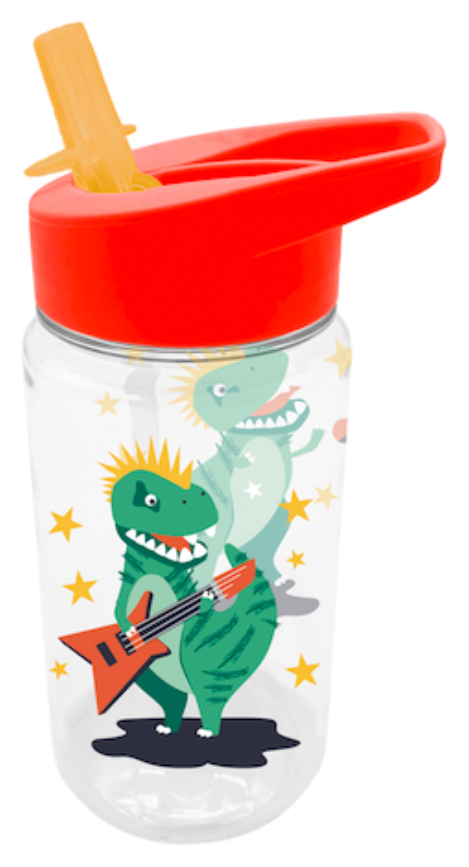 Trinkflasche mit Strohhalm Dino