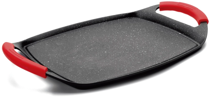 Plaque de cuisson ovale en fonte d’alu., 37.5x23x4.5cm