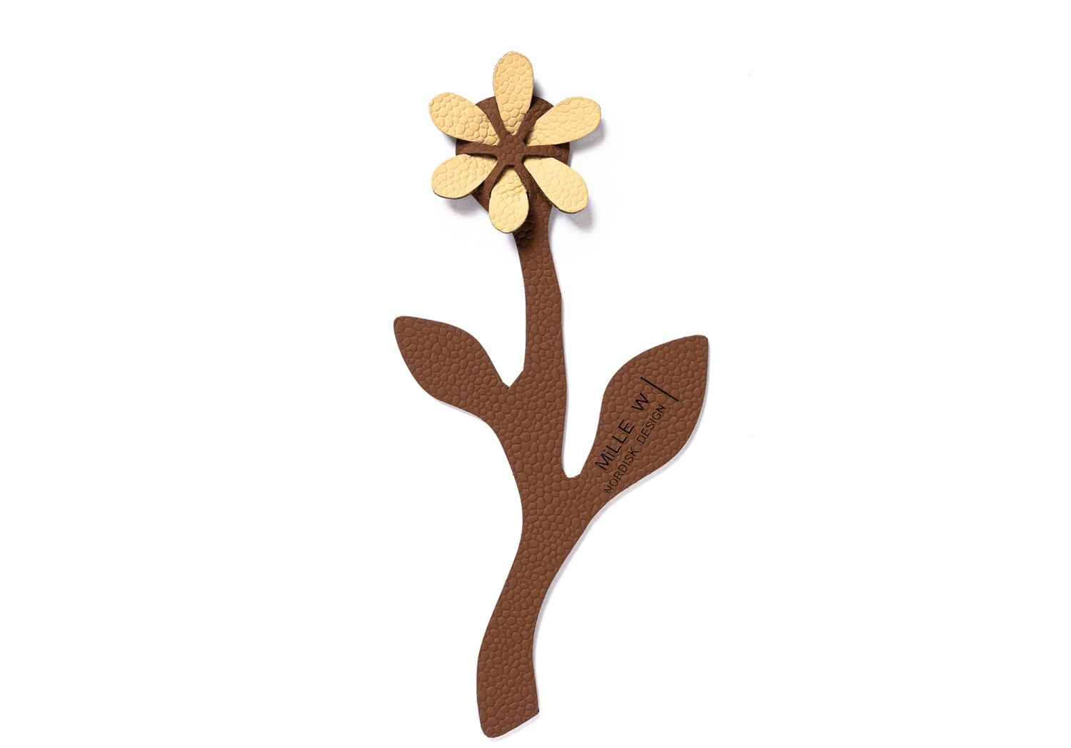 Lesezeichen Blume beige cognac