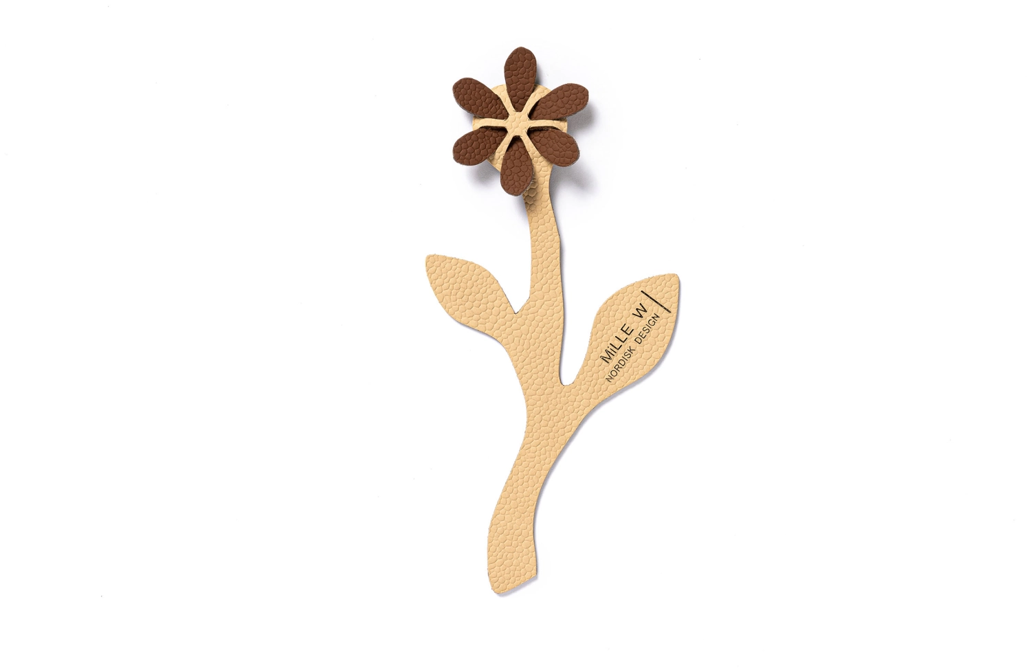 Lesezeichen Blume braun  beige