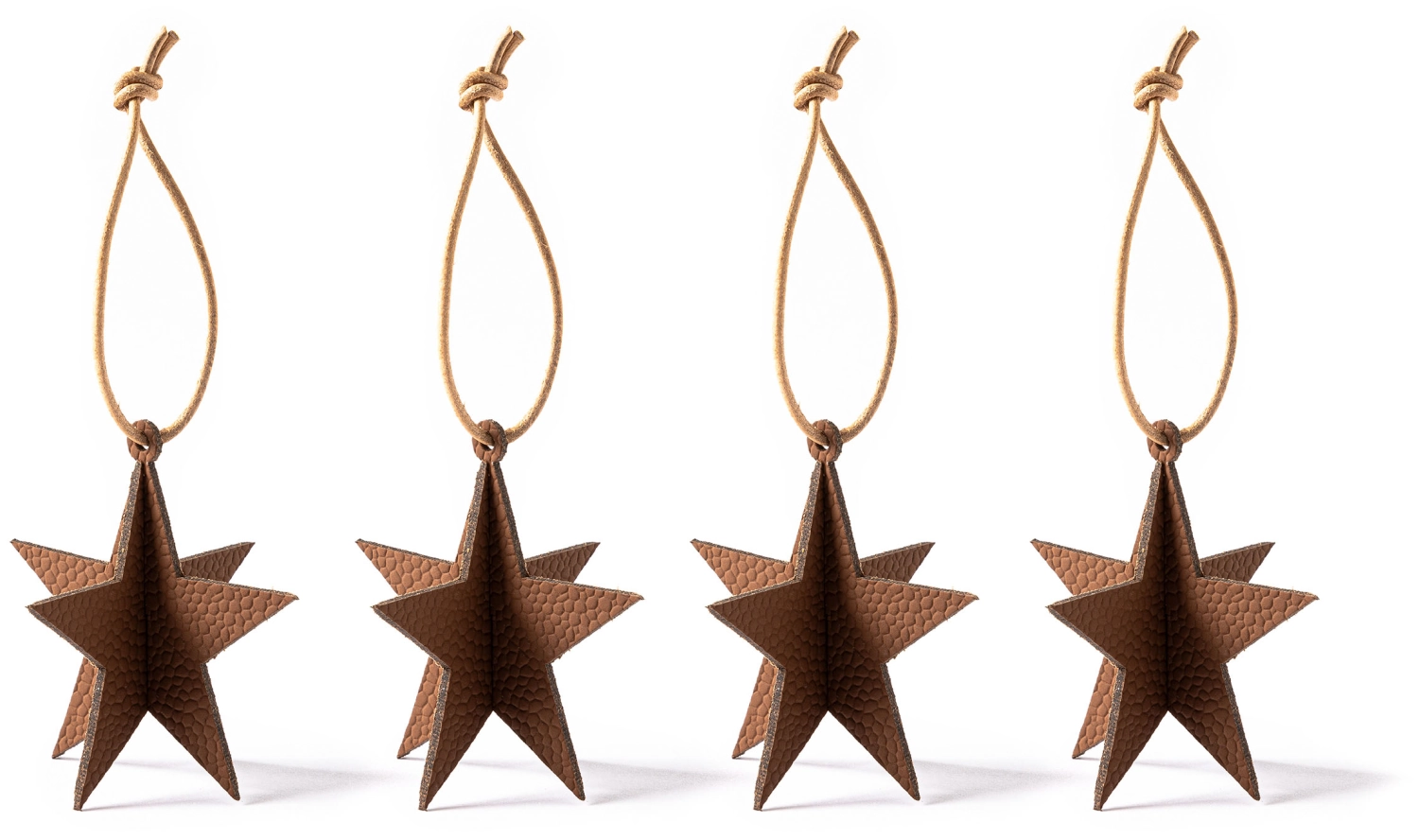 Décoration de sapin de Noël en forme d'étoile cognac