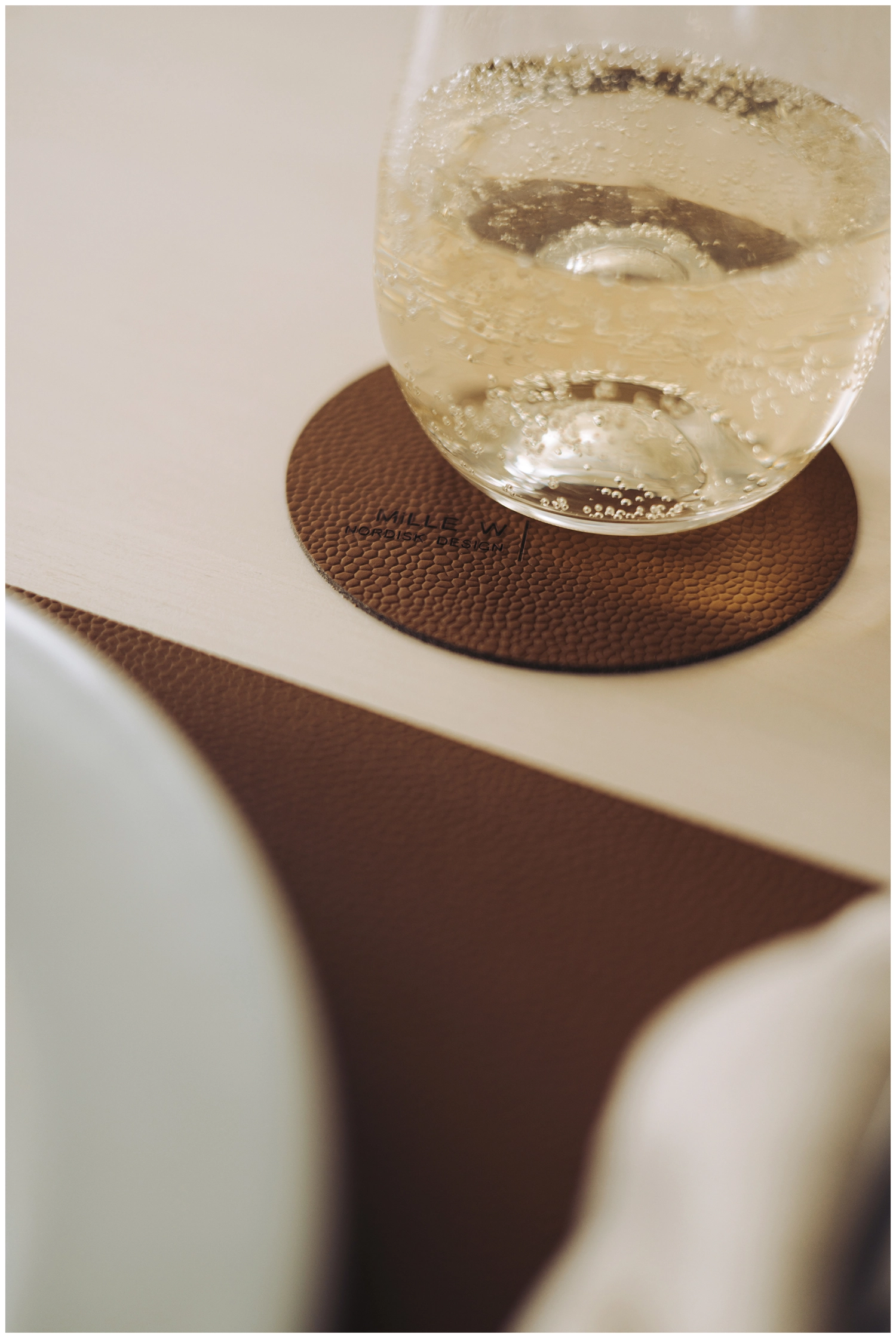 Dessous-de-verre rond cognac