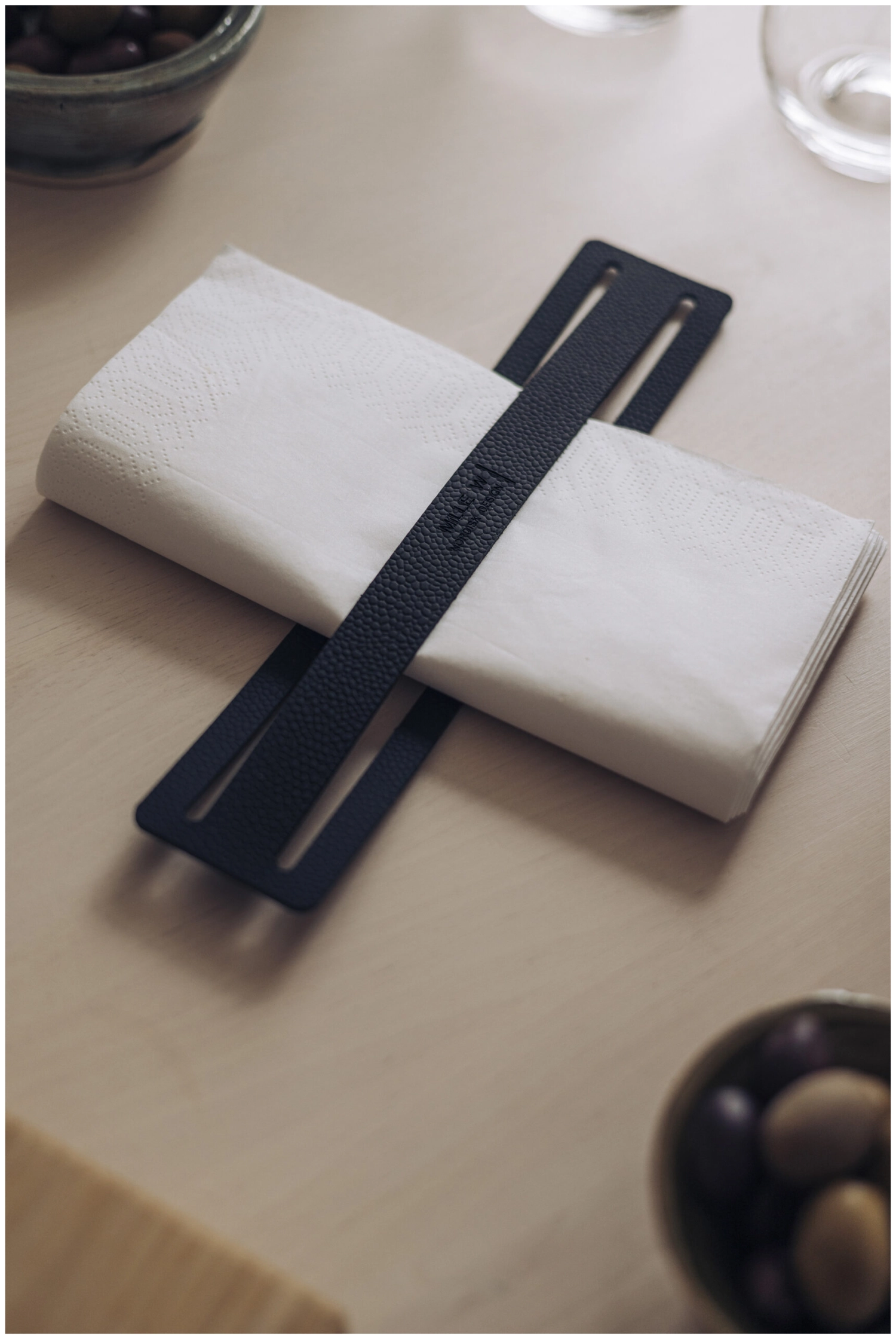 Porte-serviette pique-nique noir