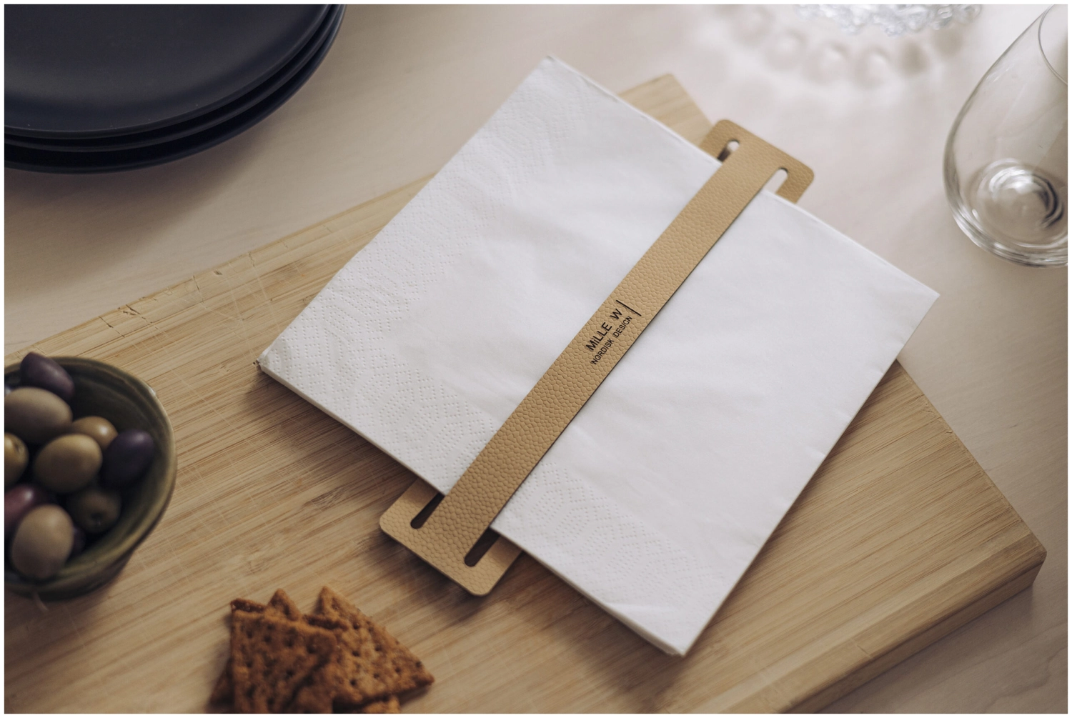 Porte-serviette pique-nique beige