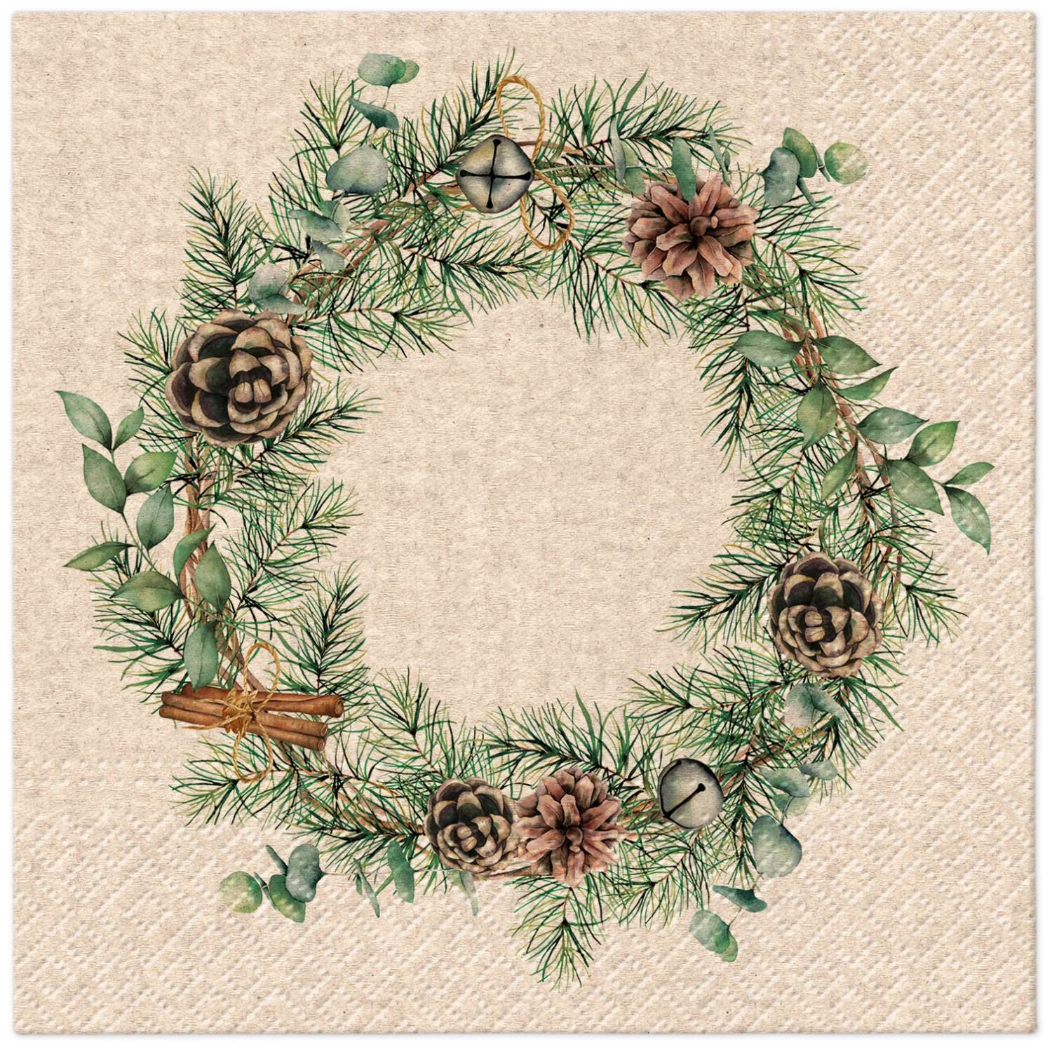 Servietten Lunch 20x We care Christmas Garland, 33x33cm