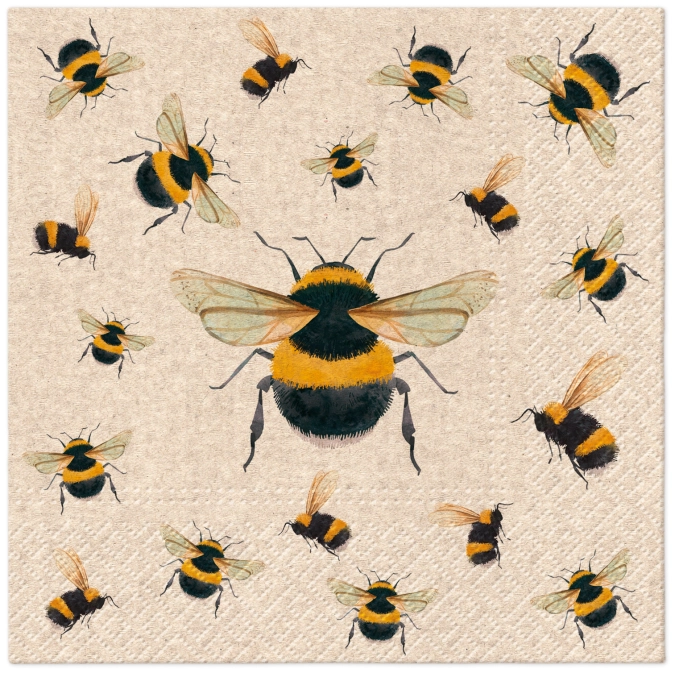 Servietten Lunch 20x We care Dancing Bees, 33x33cm