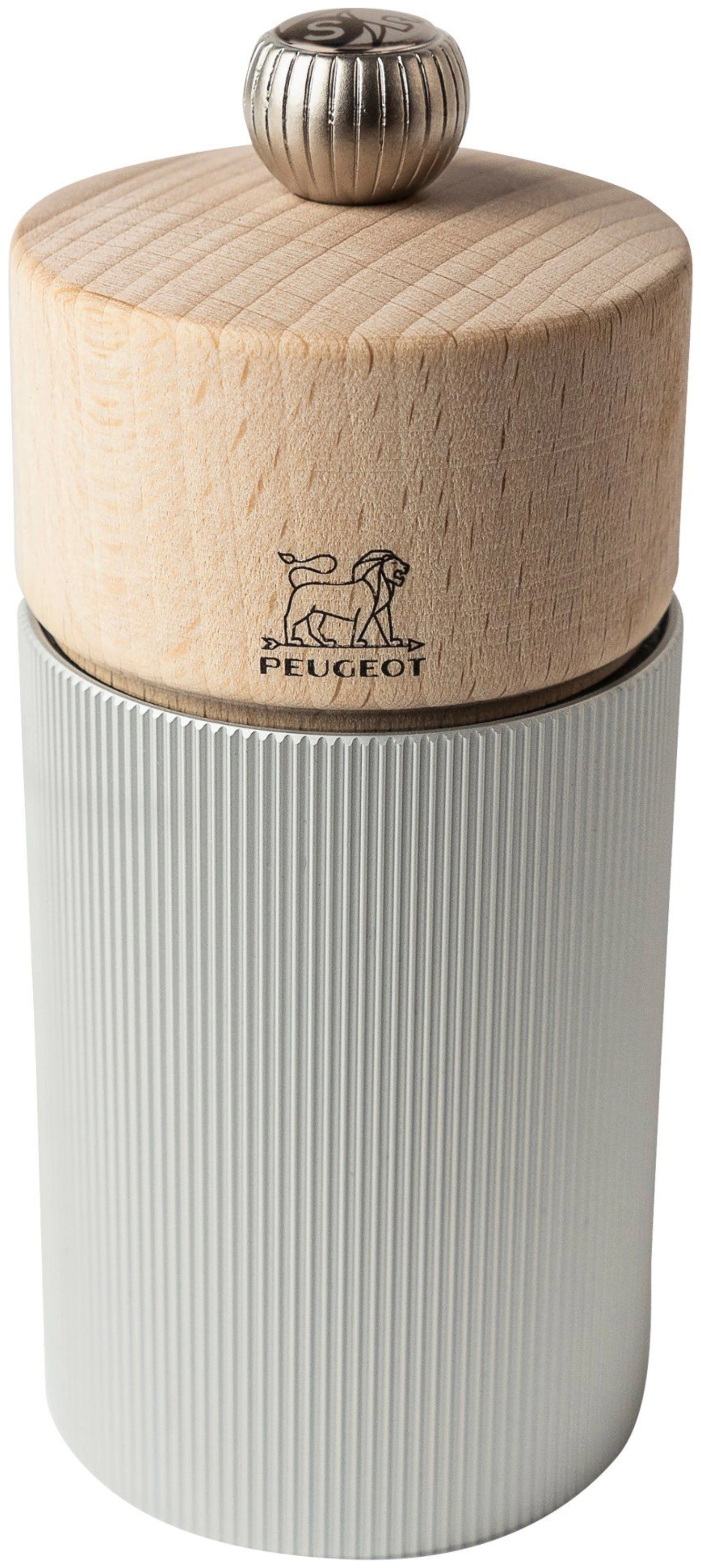 Peugeot line moulin à sel bois naturel/aluminium 12cm