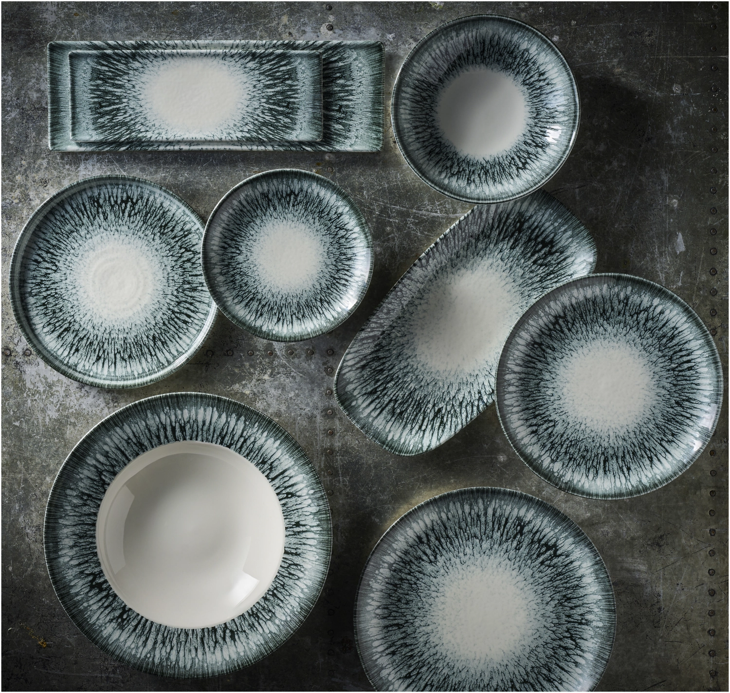 Lume Black assiette coupe plate