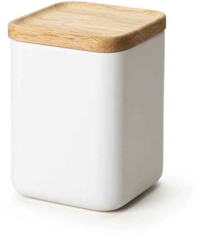 Keramik Vorratsdose weiss mit Holzdeckel