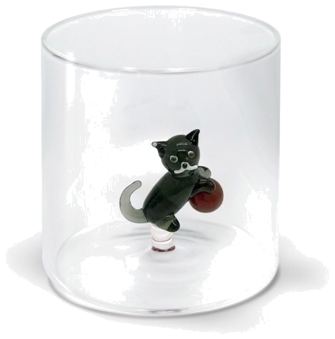 Borosilikat Trinkglas Katze