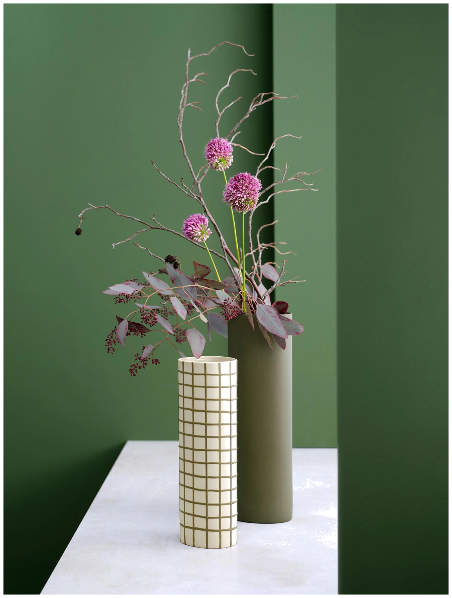 Vase olive carrés