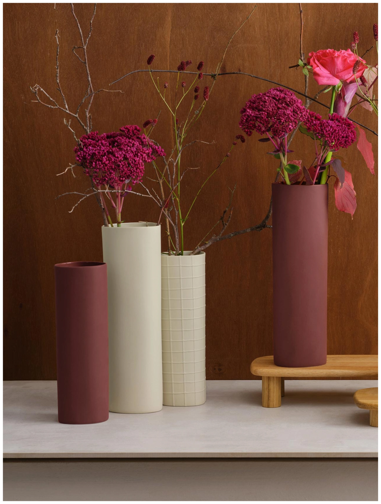 Vase naturel carrés