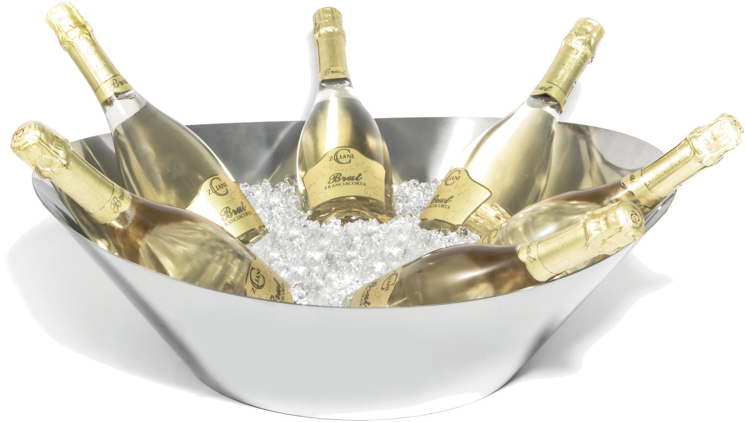 Champagnerschale oval Edelstahl