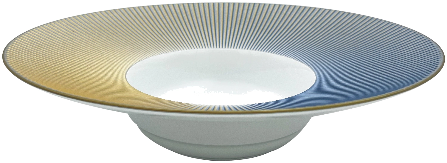 Bolero Iridescent assiette creuse grand marli bleue