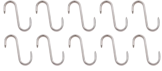 Lot de 10 crochets à viande